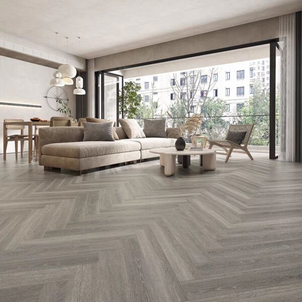 Grey color herringbone oak flooring parquet chevron wood flooring herringbone hardwood flooring for Residential Proj - Image 2