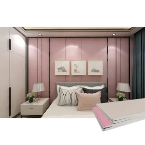 Indoor stadium pvc wall board plastic panels bedroom 600*9mm pink plastic wpc spc pvc wallpanel