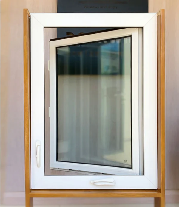 Plastic Windows Doors PVC Windows With Mosquito Net UPVC Swing Windows - Image 2
