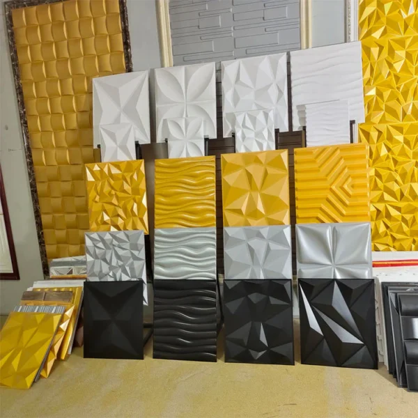 Wholesale Waterproof Paintable 3D PVC Wall Panels wall art finishings originale DIY wallpaper wall panel 3d for interior decor - Image 2