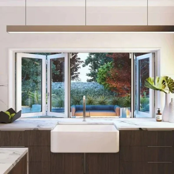 European Style Plastic Folding Windows/Vinyl Folding Windows/Folding Glass Windows - Image 3