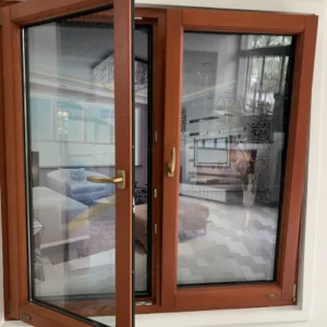 Customized open style latest aluminum clad wood passive windows for home