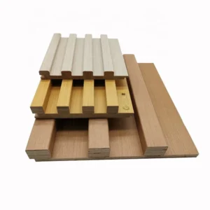 Finish painted ture Engineered Wood Veneer Wall Panels not PVC Decor Interior 3D Wood Slats