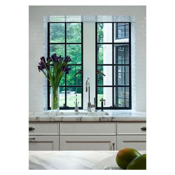 Steel aluminium cheap french casement storm windows open inside casement window push and pull swing windows - Image 6