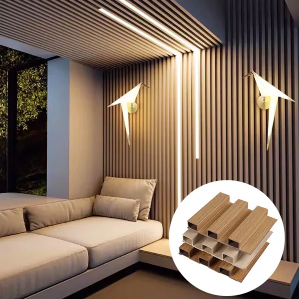 Factory Indoor Decor Wood Plastic Composite PVC Coating Cladding Fluted Wall Board WPC Interior Wall Panel - Image 5
