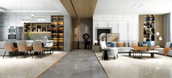 Bathroom porcelain Glazed Polished Floor Tiles and Marbles 80x80 grey waterproof ceramics tiles - Image 3