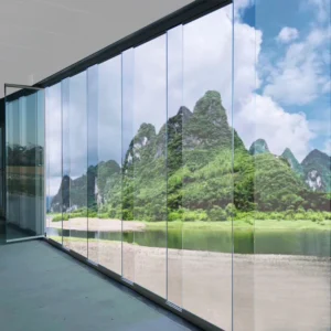 Curtain sliding folding window terrace glazing soundproof aluminum windows and sliding balcony large glass window