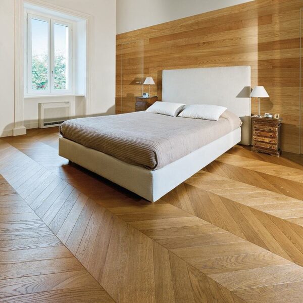 Engineered Chevron Oak Wood Flooring Hungarian Point Design Parquet Flooring - Image 3